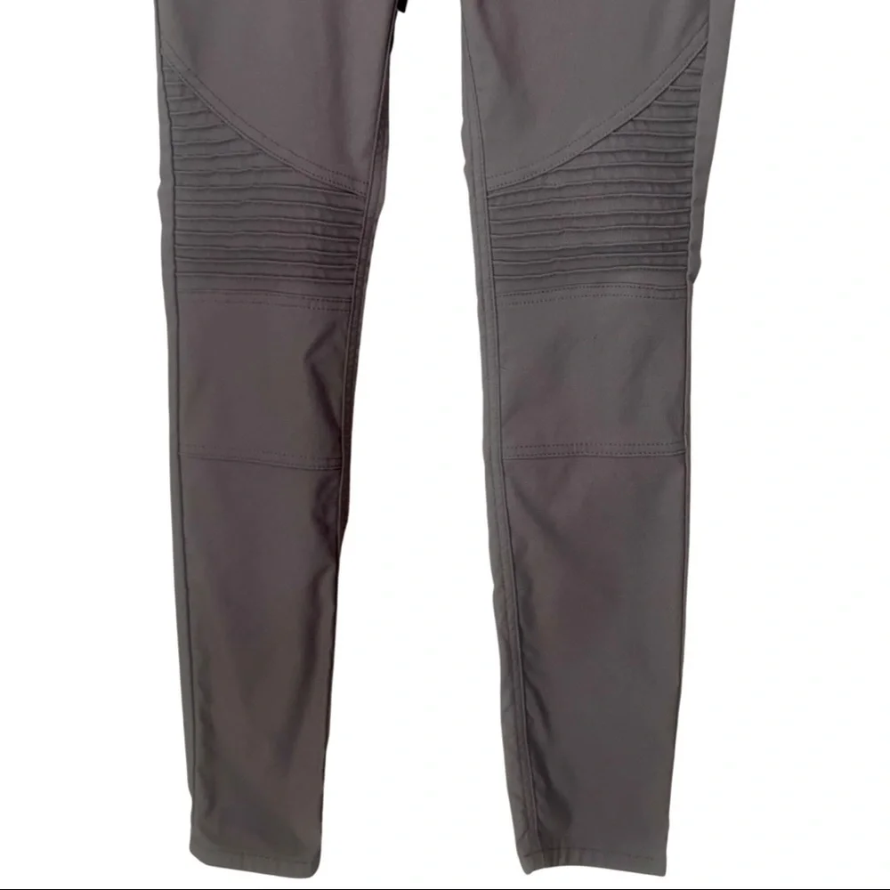 PRANA Brenna Moto Stretch Skinny Pants Mid Rise Gravel Nylon Size 2 - Picture 6 of 15